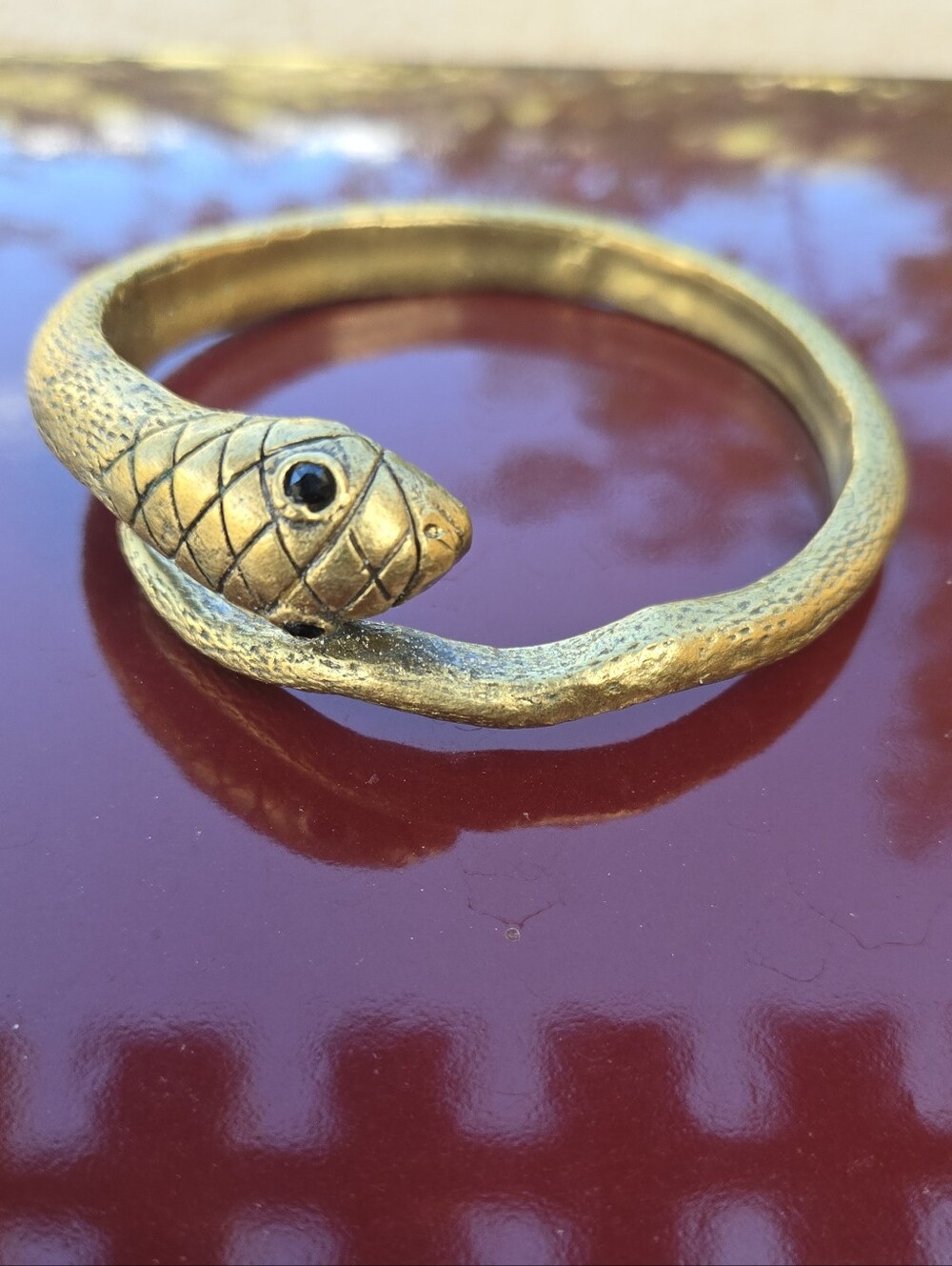Alkemie Large Snake Bangle Gold Patina